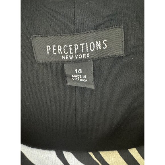 Perceptions Black Brown Abstract Print Midi Maxi Dress Size 14 Fall Sleeveless - Picture 4 of 9